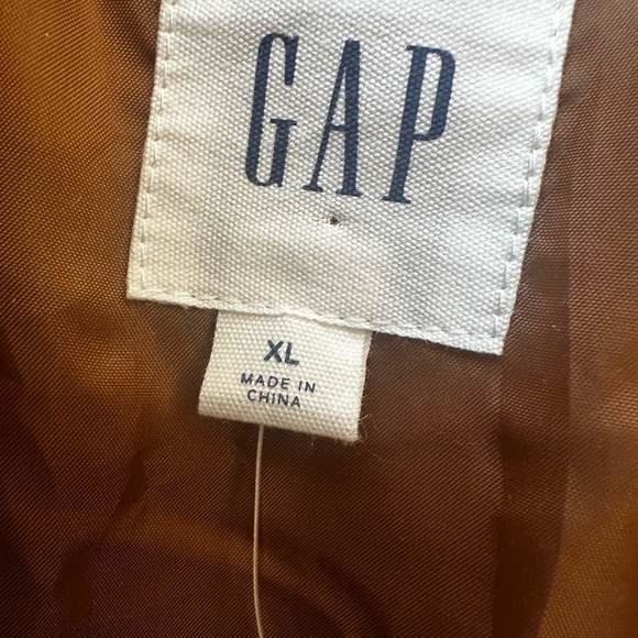 NWT GAP Women’s XL Carmel Brown Faux Leather Quilted Puffer Jacket Coat - Picture 5 of 8